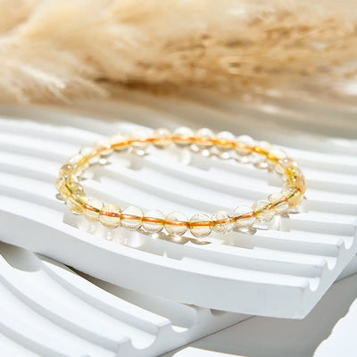 Olivenorma 6/10mm Natural Citrine Beads Bracelet