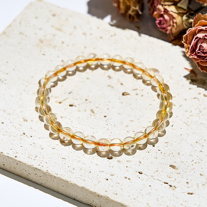 Olivenorma 6/10mm Natural Citrine Beads Bracelet