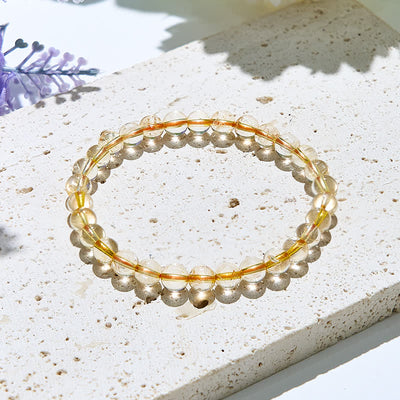 Olivenorma 6/10mm Natural Citrine Beads Bracelet