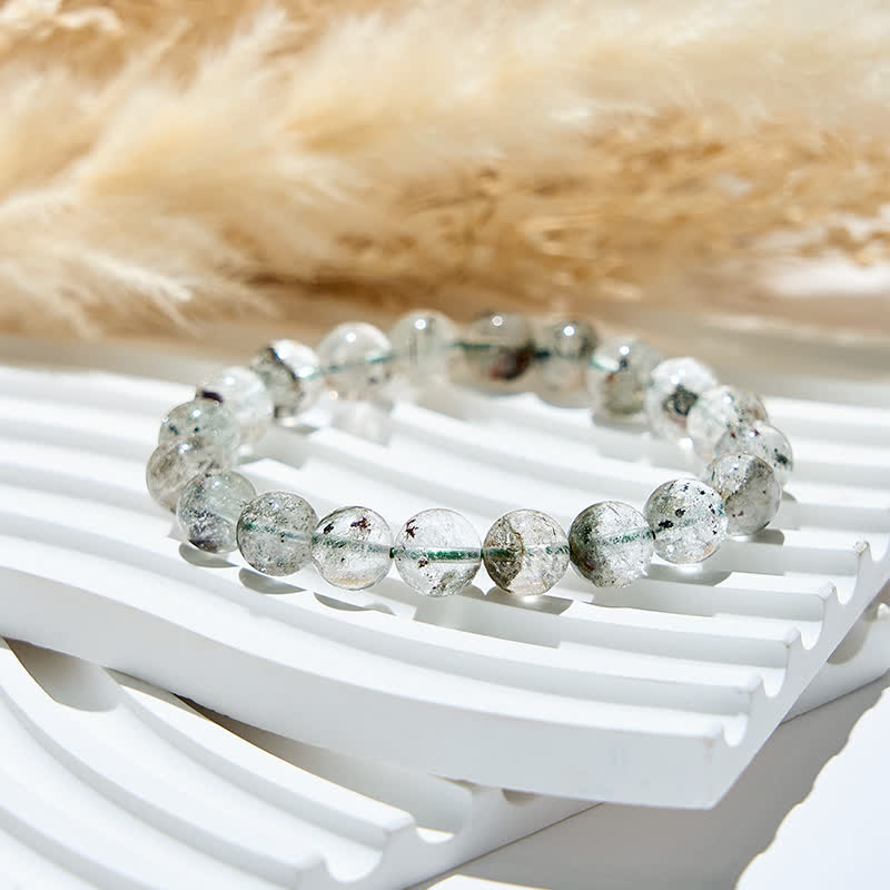 Olivenorma Natural Green Phantom Quartz Beads Bracelet