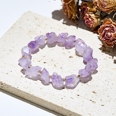 Olivenorma Natural Irregular Amethyst Beads Bracelet