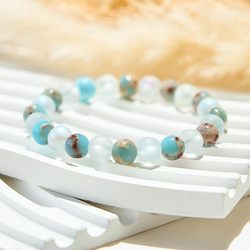 Olivenorma Natural Emperor Stone Moonstone Beads Bracelet