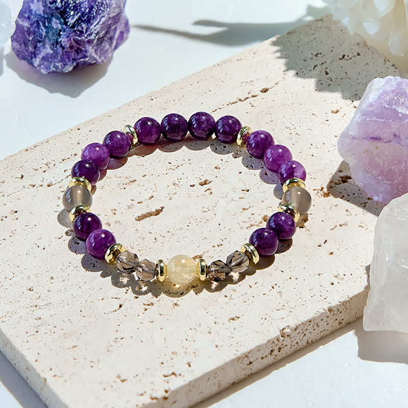 Olivenorma Natural Purple Chalcedony Beads Bracelet