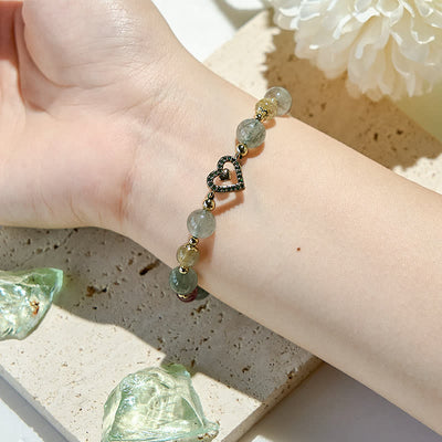 Olivenorma Natural Green Rutilated Quartz Beads Bracelet