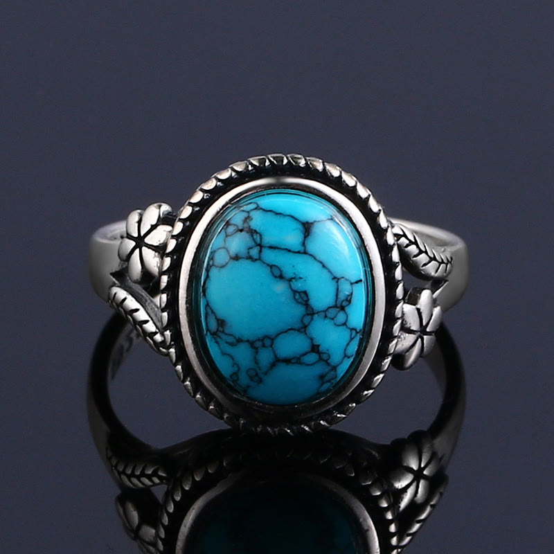 Olivenorma Egraved Natural Gemstone Inlaid S925 Silver Ring