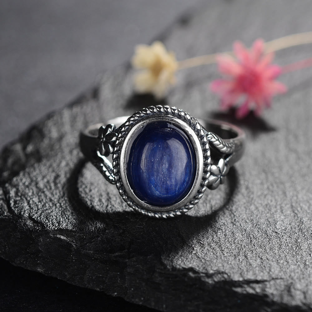 Olivenorma Egraved Natural Gemstone Inlaid S925 Silver Ring