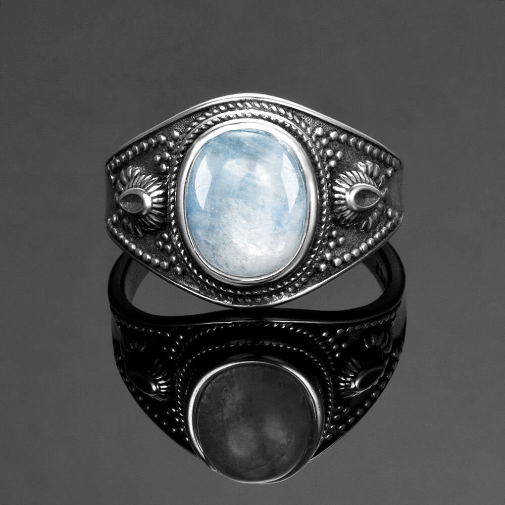 Olivenorma Nepal Exotic Style S925 Silver Natural Gemstone Ring