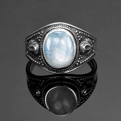 Olivenorma Nepal Exotic Style S925 Silver Natural Gemstone Ring