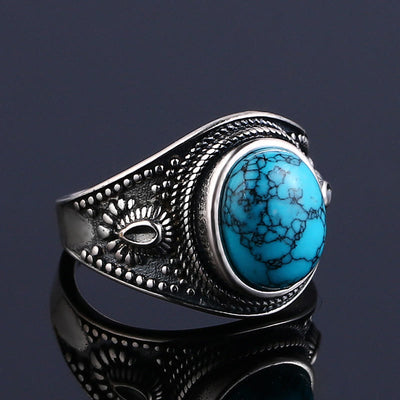 Olivenorma Nepal Exotic Style S925 Silver Natural Gemstone Ring