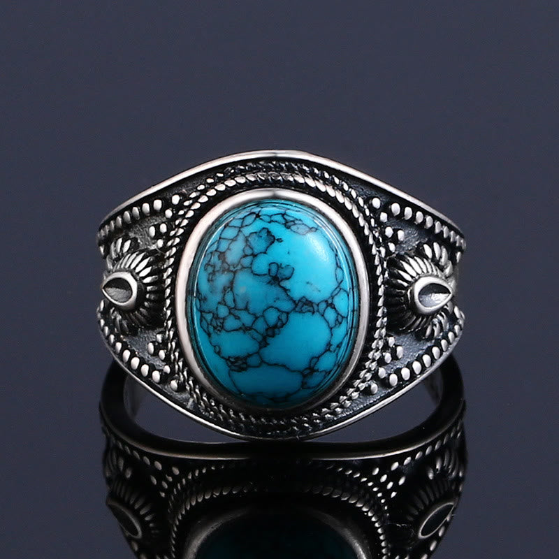 Olivenorma Nepal Exotic Style S925 Silver Natural Gemstone Ring