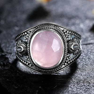 Olivenorma Nepal Exotic Style S925 Silver Natural Gemstone Ring