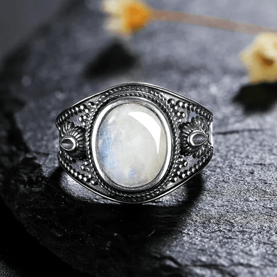 Olivenorma Nepal Exotic Style S925 Silver Natural Gemstone Ring