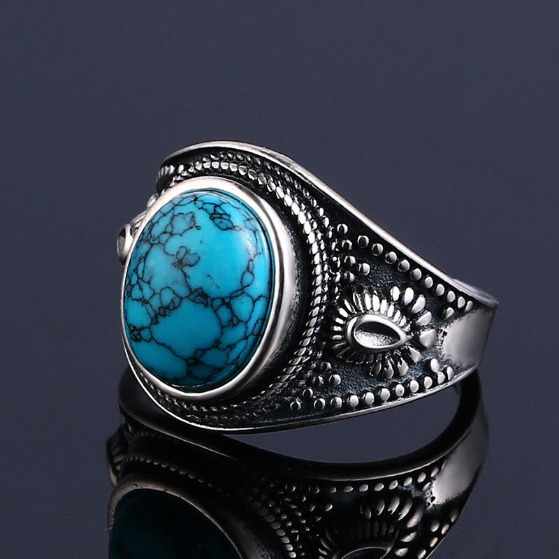 Olivenorma Nepal Exotic Style S925 Silver Natural Gemstone Ring