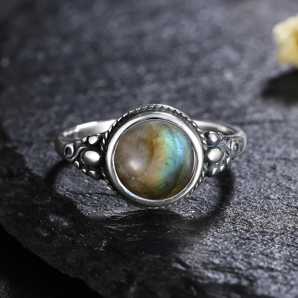 Olivenorma Boho Statement Gemstone S925 Silver Ring