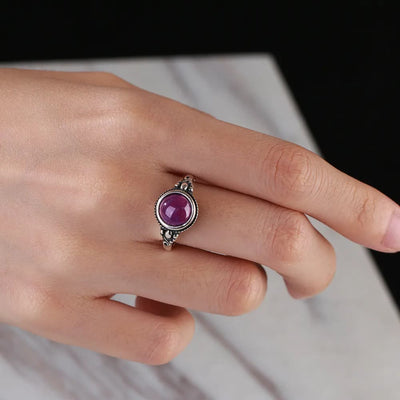 Olivenorma Boho Statement Gemstone S925 Silver Ring