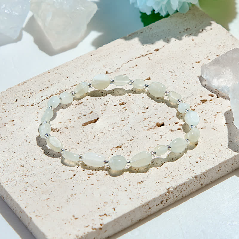 Olivenorma Natural Irregular Moonstone Bead Bracelet