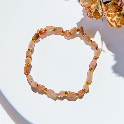 Olivenorma Natural Sun Stone Beaded Bracelet