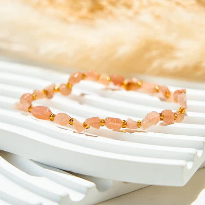 Olivenorma Natural Sun Stone Beaded Bracelet