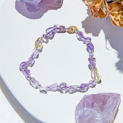 Olivenorma Natural Lepidolite Citrine Beaded Bracelet