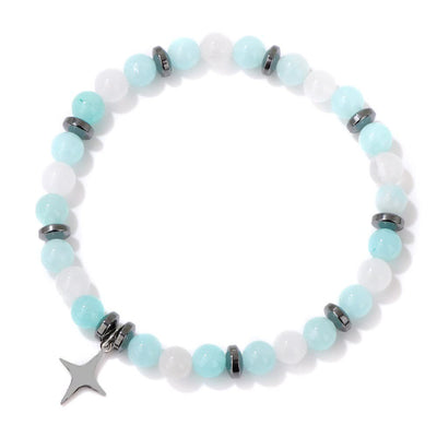 Olivenorma Natural Stone Beads Star Pendant Bracelet