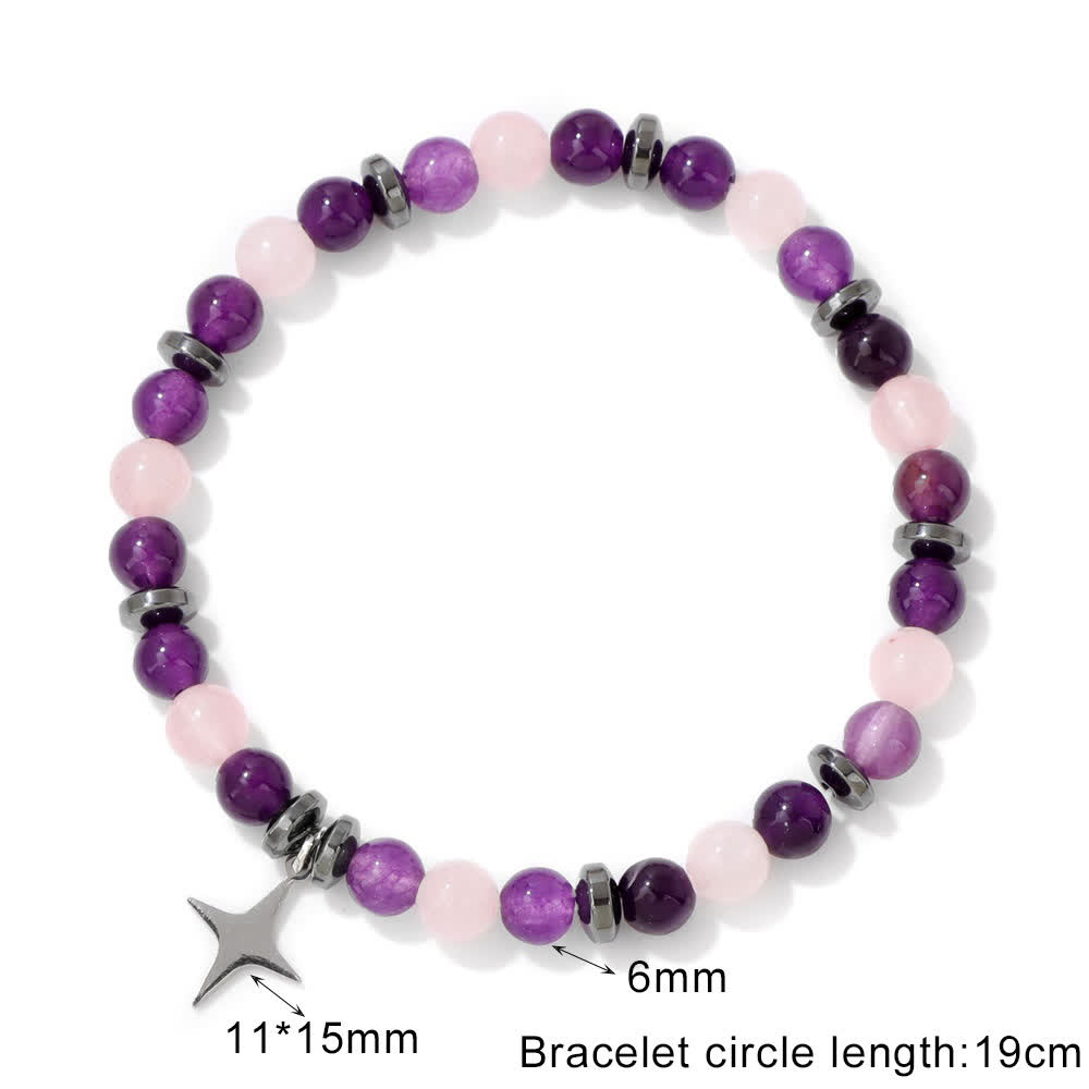 Olivenorma Natural Stone Beads Star Pendant Bracelet