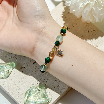 Olivenorma Citrine Prehnite Green Tiger Eye Beads Bracelet