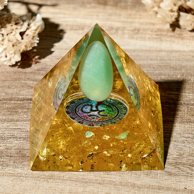 Olivenorma Moonstone Amber Healing Crystals Orgone Pyramid