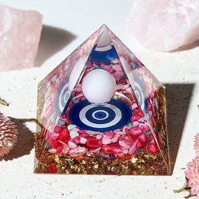 Olivenorma White Agate Harmony Healing Crystal Orgone Pyramid