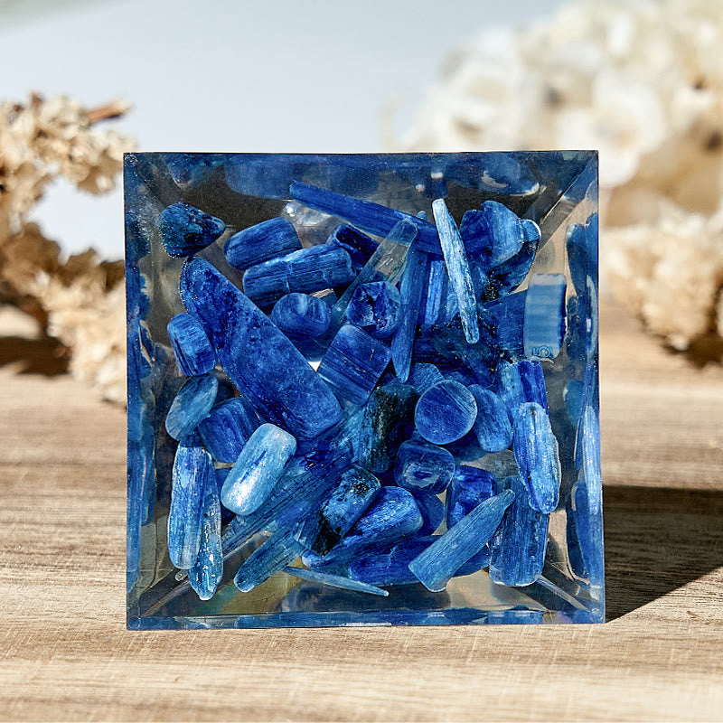 Olivenorma Genuine Sodalite Kyanite Blue Earth Orgone Pyramid