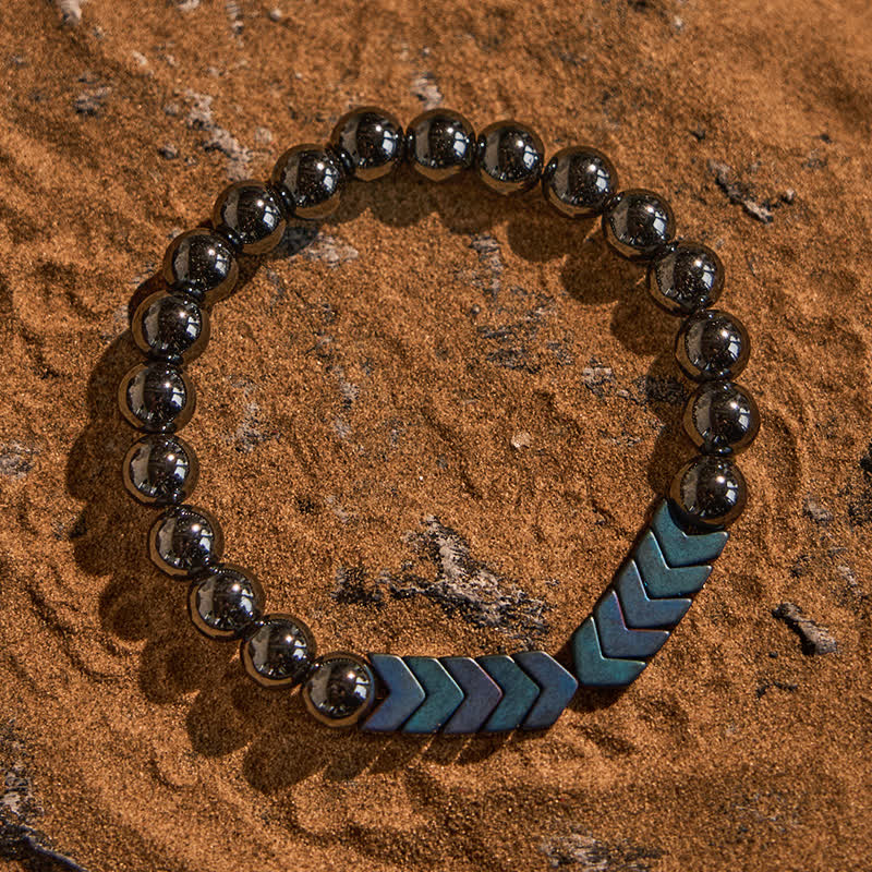 Olivenorma Natural Hematite Plated Arrow Beads Bracelet