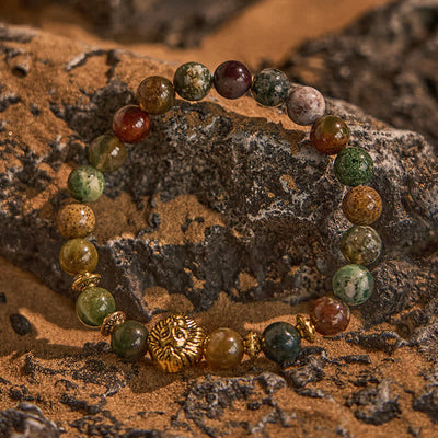 Olivenorma Natural African Turquoise Moss Agate Beads Bracelet