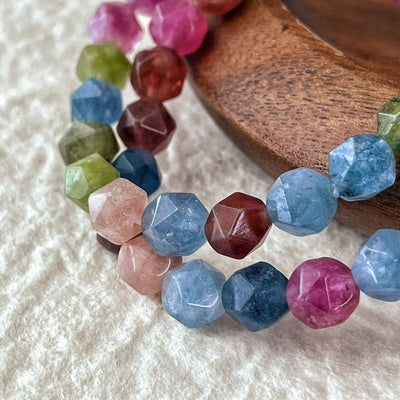 Olivenorma Faceted Colorful Tourmaline Beaded Bracelet