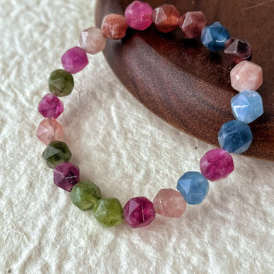 Olivenorma Faceted Colorful Tourmaline Beaded Bracelet