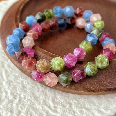 Olivenorma Faceted Colorful Tourmaline Beaded Bracelet