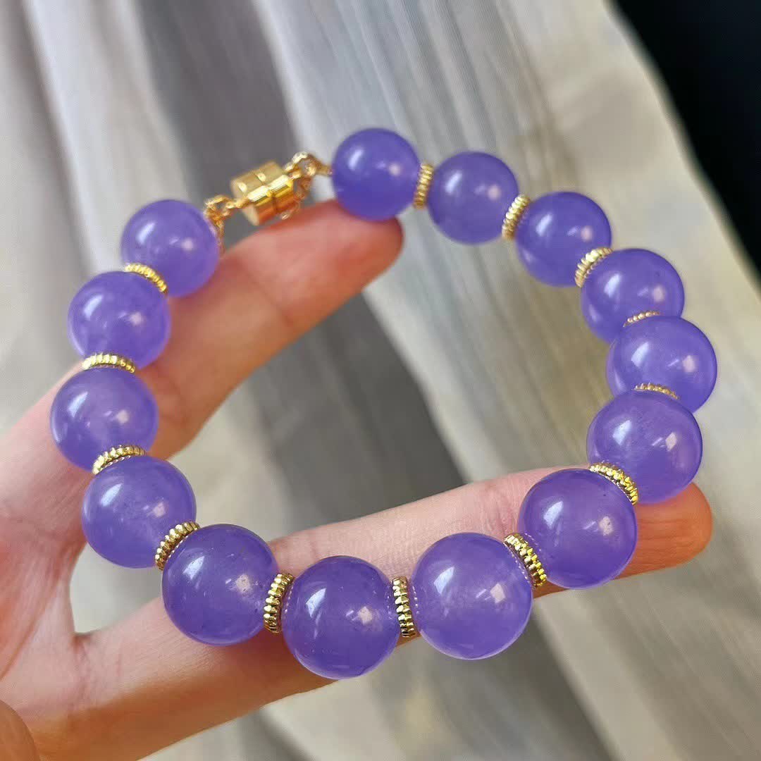 Olivenorma 12cm Natural Amethyst Bead Bracelet