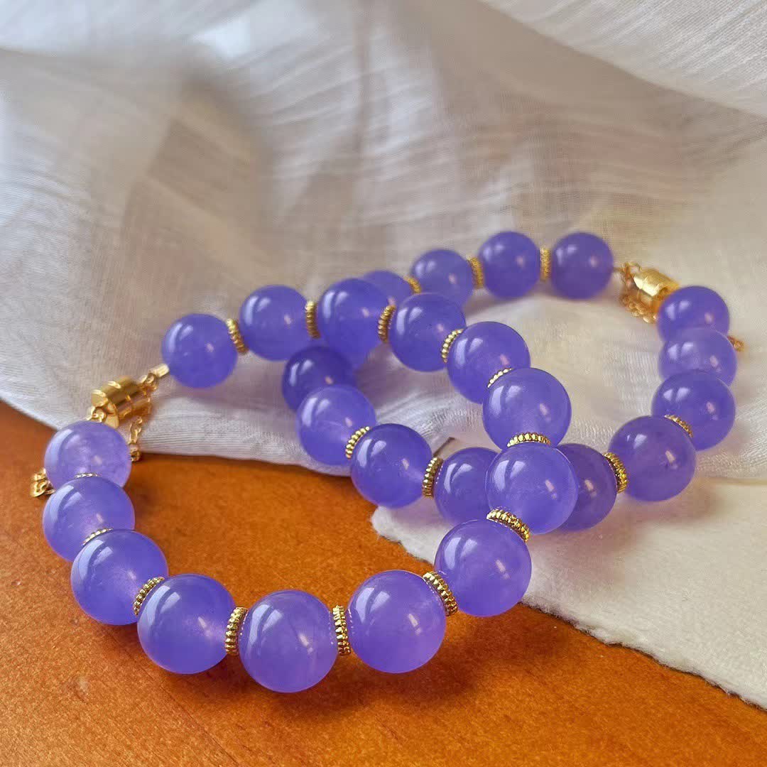 Olivenorma 12cm Natural Amethyst Bead Bracelet