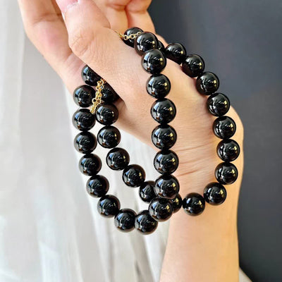 Olivenorma Natural Obsidian Beads Magnetic Bracelet