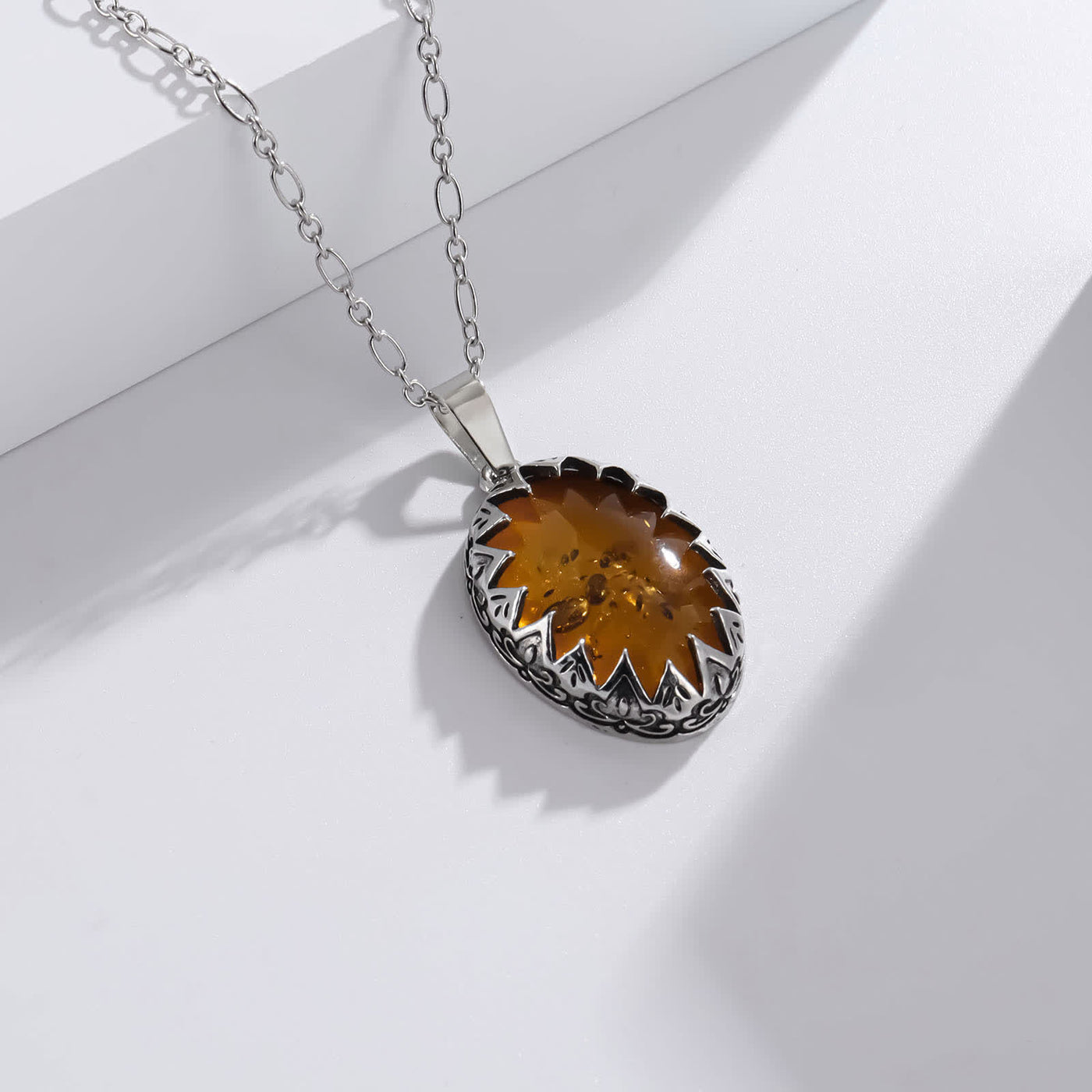 Olivenorma Amber Pendant Necklace