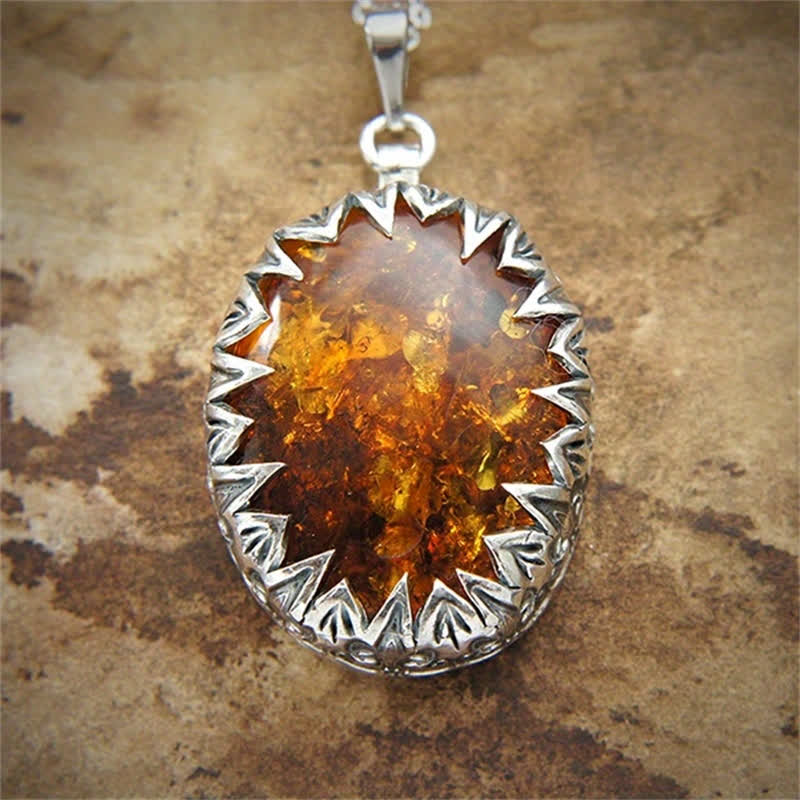 Olivenorma Amber Pendant Necklace