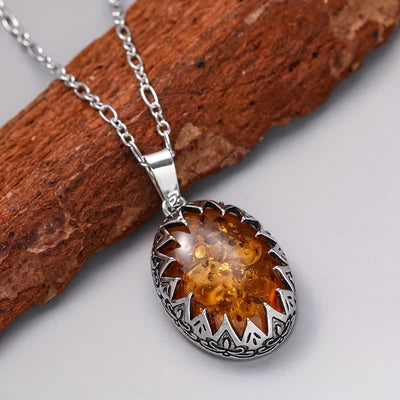 Olivenorma Amber Pendant Necklace