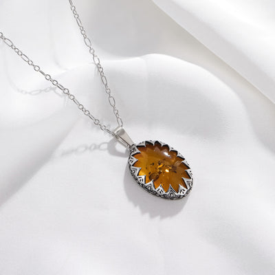 Olivenorma Amber Pendant Necklace