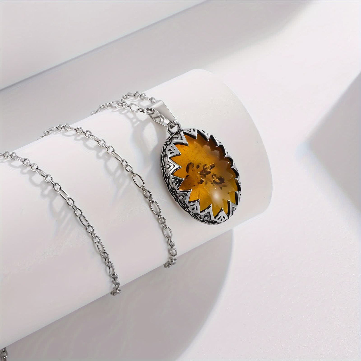 Olivenorma Amber Pendant Necklace