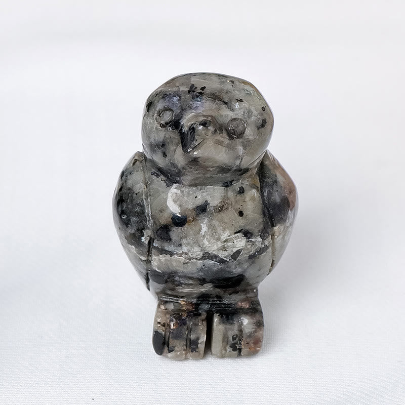 Olivenorma Engraved Raw Stone Penguin Ornament Decoration