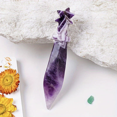 Olivenorma Engraved Dagger Natural Gemstone Decoration