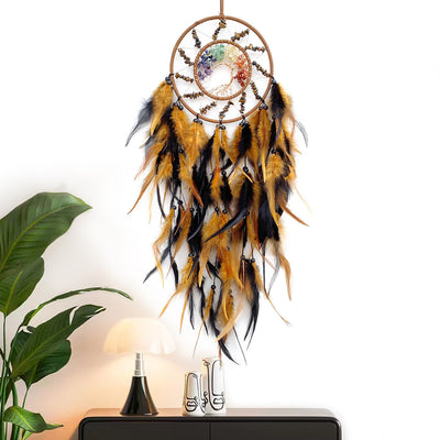 Olivenorma Chakra Tree of Life Braided Beads Dream Catcher