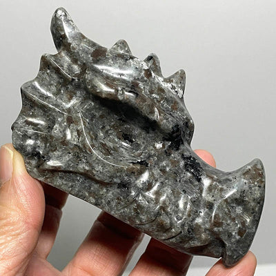 Olivenorma Natural Yooperlite Polishing Dragon Head Gemstone Decoration