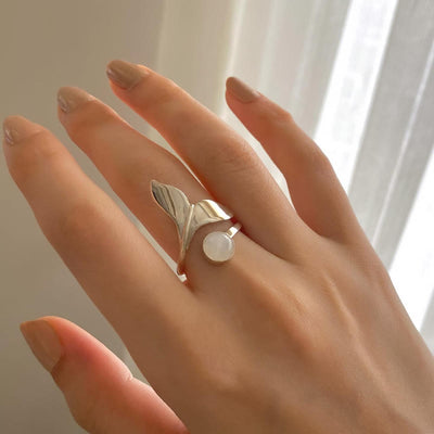 Olivenorma Natural Moonstone Mermaid's Tail Adjustable Ring