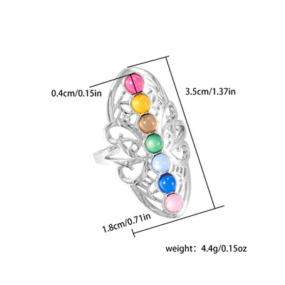 Olivenorma 7 Chakra Crystal Hollow Adjustable Ring