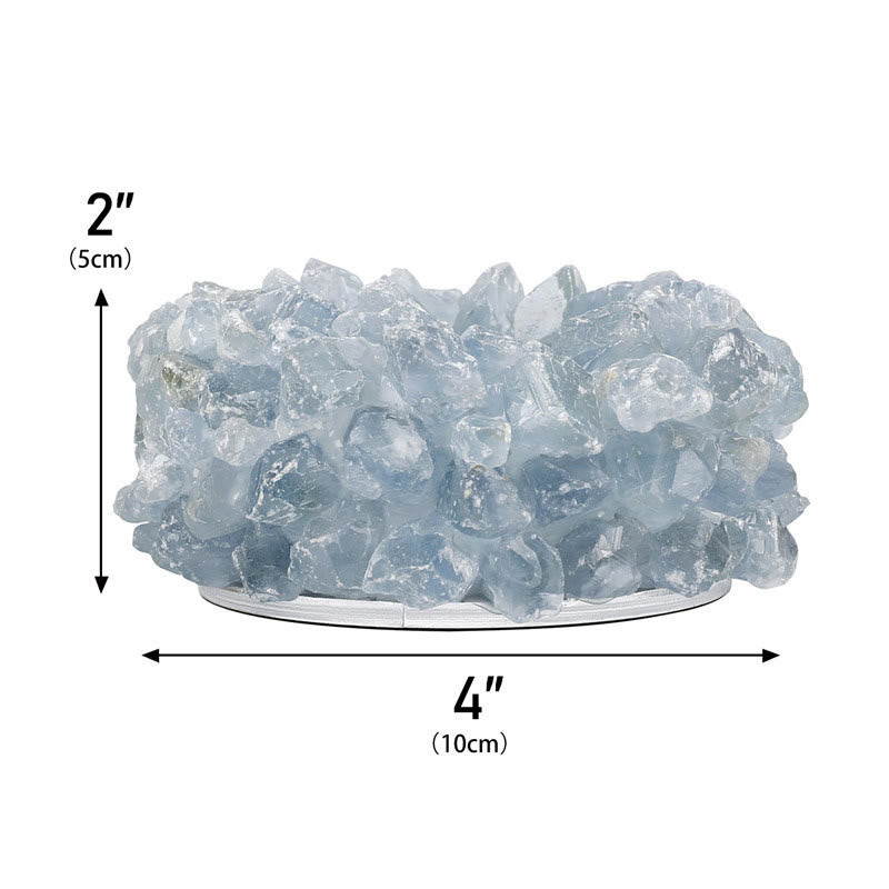 Olivenorma Natural Aquamarine Healing Ornament Candle Holder