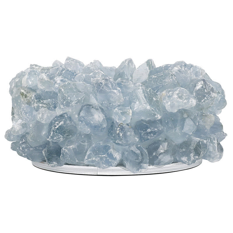 Olivenorma Natural Aquamarine Healing Ornament Candle Holder